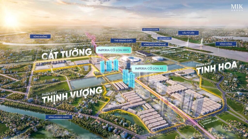 Imperia Global Gate Cổ Loa nằm ở tọa độ vàng.